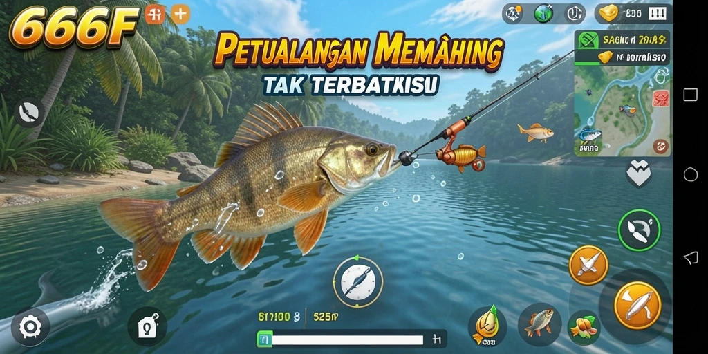 Tampilan gameplay menakjubkan dari 666F saat memancing.