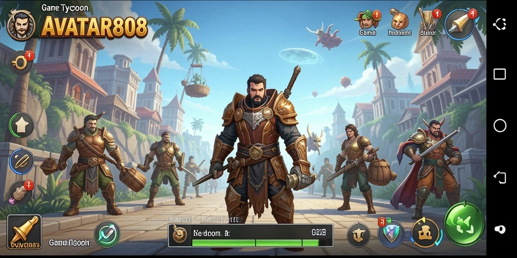 Tampilan menarik dari gameplay Tycoon dalam AVATAR808.