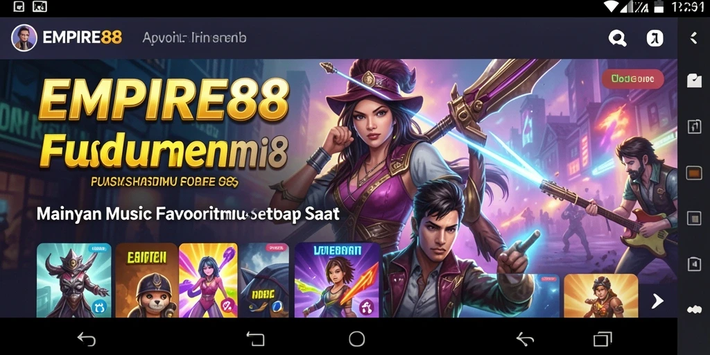 Screenshot utama EMPIRE88 menampilkan gameplay interaktif musik yang menarik.