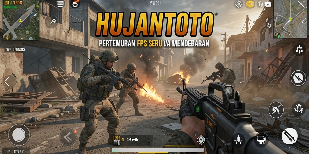 Screenshot menampilkan pemain beraksi dalam permainan FPS yang dinamis.