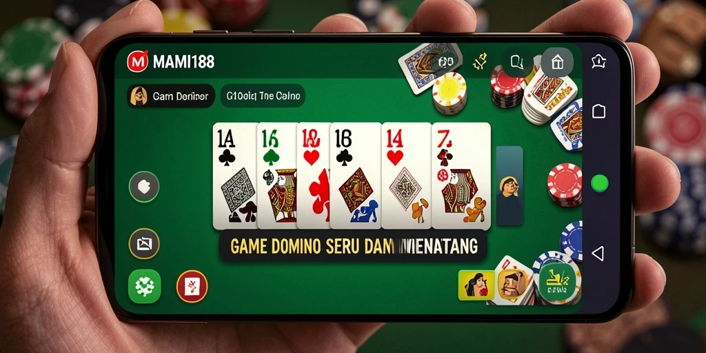 Tampilan gameplay seru dari MAMI188 dengan kartu Domino yang berwarna-warni.
