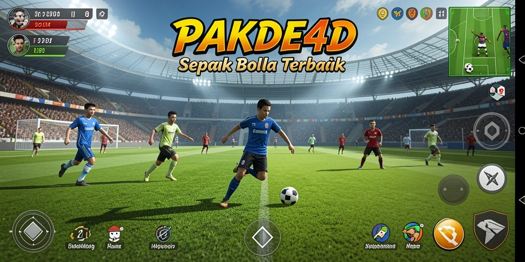 Gameplay seru dalam PAKDE4D dengan aksi sepak bola yang mendebarkan.