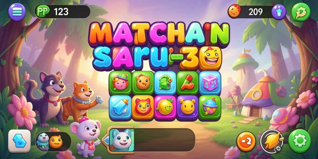 Tampilan gameplay PP123 yang menampilkan kombinasi warna-warni.