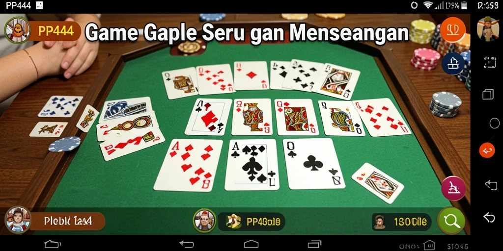 Tampilan gameplay Gaple yang seru dan menantang di PP444.