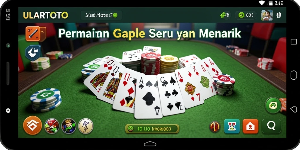 Gameplay ULARTOTO menampilkan aksi seru permainan Gaple.